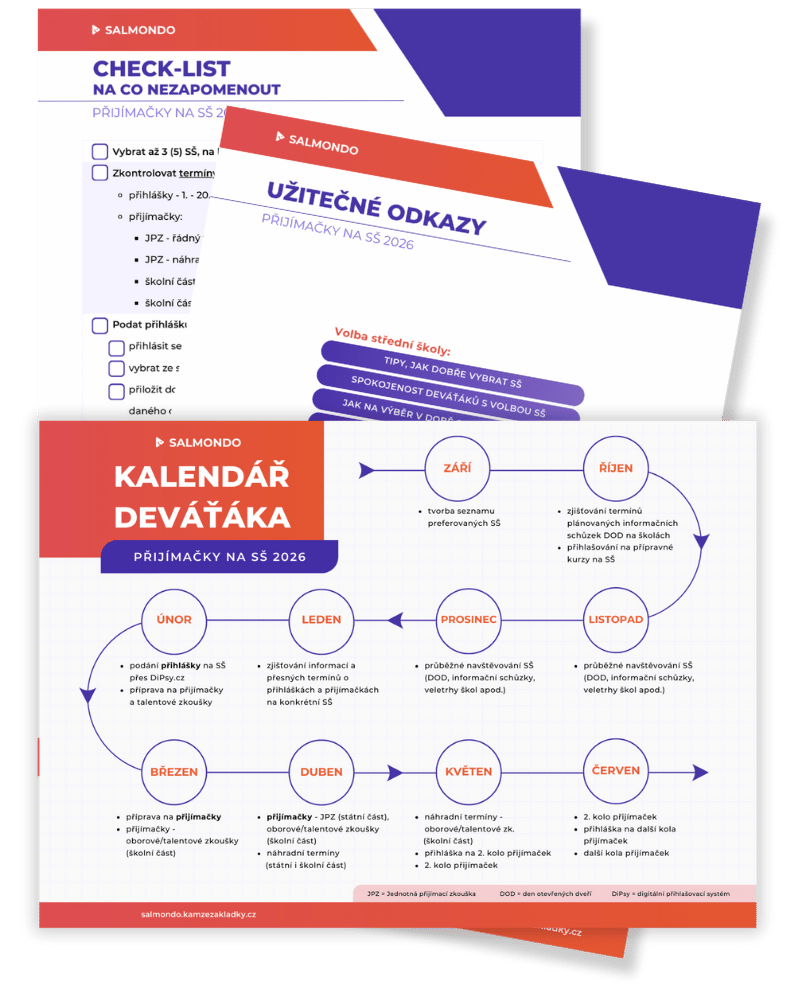 Kalendář deváťáka a checklist