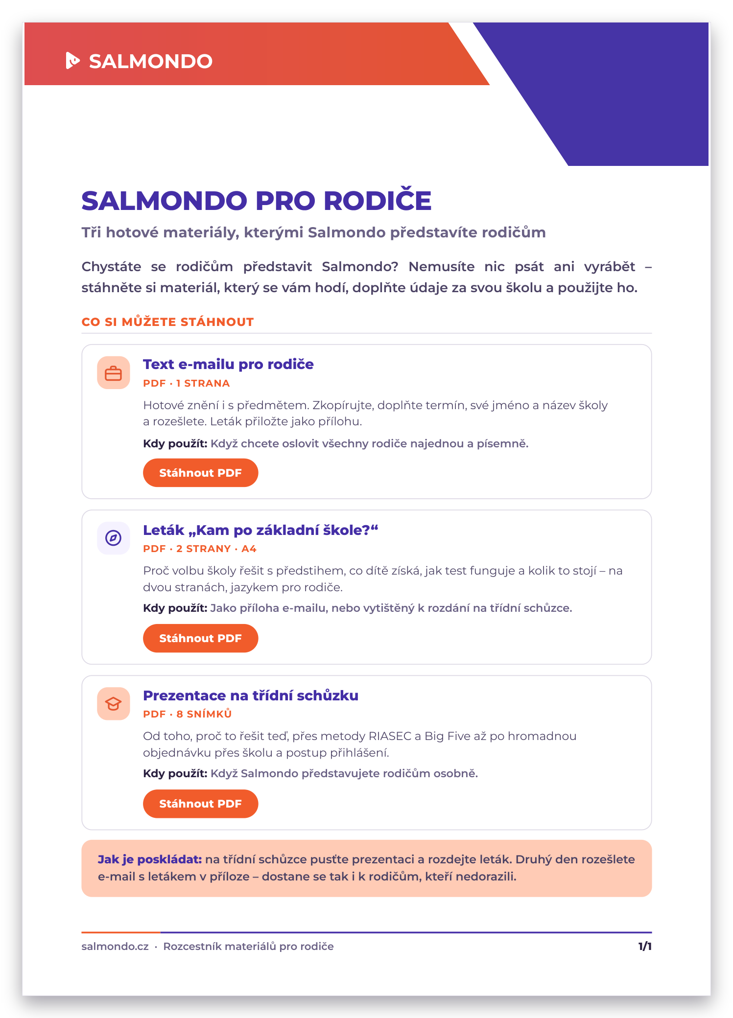 Jak představit Salmondo rodičům