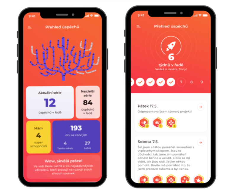 rozvoj talentů v aplikaci